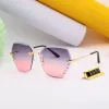 Frameless elegant sunglasses 2022 new style Korean fashion sunglasses for women, gradient trend diamond-encrusted personalized glasses details Picture